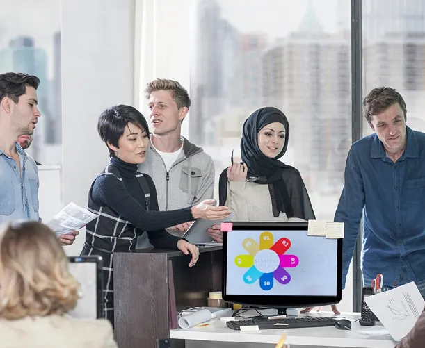 Business process team working